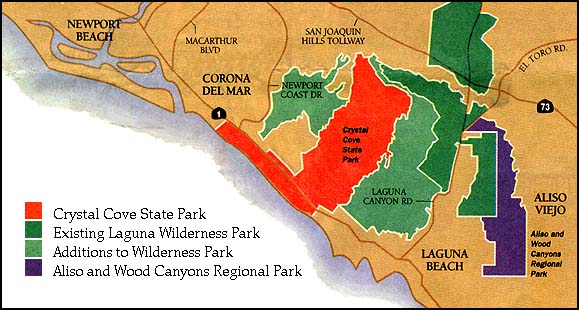Map of the Crystal Cove area