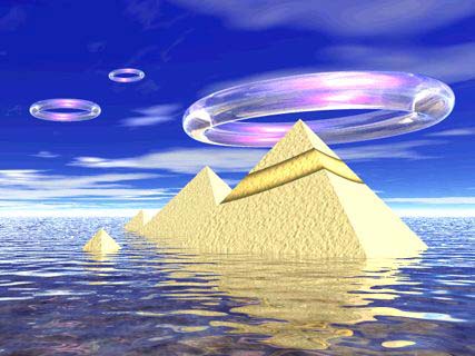 Flooded Pyramids with UFOs